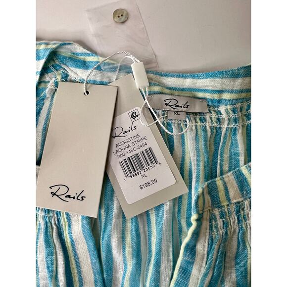 Rails Size XL Augustine Blue Laguna Stripe Mini Dress New With Tags - Picture 7 of 16
